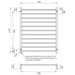 Radiant Round Ladder Towel 11 Bars 900x1100mm RTR05 (240V) | Radiant -HERA BATHWARE radiant round ladder towel 11 bars 900x1100mm rtr05 240v radiantbottom leftmirror polished chromeheated towel railradiant 805626