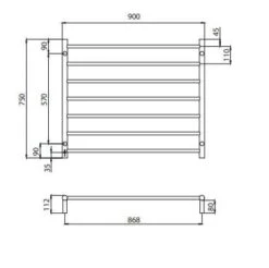 Radiant Round Ladder Towel 7 Bars 950X750mm RTR08 (240V) | Radiant -HERA BATHWARE radiant round ladder towel 7 bars 950x750mm rtr08 240v radiantbottom leftmirror polished chromeheated towel railradiant 231064