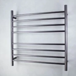 Radiant Round Ladder Towel 8 Bars 750X750mm RTR06 (240V) | Radiant -HERA BATHWARE radiant round ladder towel 8 bars 750x750mm rtr06 240v radiantbottom leftgun metal greyheated towel railradiant 378431