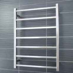 Radiant Square Ladder Towel 7 Bars 600x800mm STR01 (240V) | Radiant -HERA BATHWARE radiant square ladder towel 7 bars 600x800mm str01 240v radiantbottom leftcool brushed nickelheated towel railradiant 510558