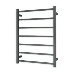 Radiant Square Ladder Towel 7 Bars 600x800mm STR01 (240V) | Radiant -HERA BATHWARE radiant square ladder towel 7 bars 600x800mm str01 240v radiantbottom leftgun metal greyheated towel railradiant 776238