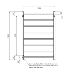 Radiant Square Ladder Towel 8 Bars 800x1000mm STR05 (240V) | Radiant -HERA BATHWARE radiant square ladder towel 8 bars 800x1000mm str05 240v radiantbottom leftmirror polished chromeheated towel railradiant 735091