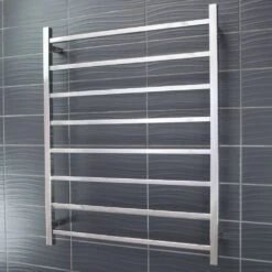 Radiant Square Ladder Towel 8 Bars 800x1000mm STR05 (240V) | Radiant -HERA BATHWARE radiant square ladder towel 8 bars 800x1000mm str05 240v radiantbottom leftmirror polished chromeheated towel railradiant 932601