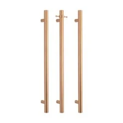 Radiant Vertical Single Heated Towel Bar (12v) - Brushed Copper -HERA BATHWARE radiant vertical single heated towel bar 12v brushed copperbrushed copperone vertical heated rail with hookheated towel railradiant 617435