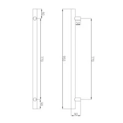 Radiant Vertical Single Heated Towel Bar (12v) - Matte Black -HERA BATHWARE radiant vertical single heated towel bar 12v matte blackmatte blackone vertical heated rail with hookheated towel railradiant 146033