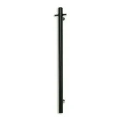 Radiant Vertical Single Heated Towel Bar (12v) - Matte Black -HERA BATHWARE radiant vertical single heated towel bar 12v matte blackmatte blackone vertical heated rail with hookheated towel railradiant 299859