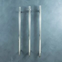 Radiant Vertical Single Heated Towel Bar (12v) - Polished Mirror -HERA BATHWARE radiant vertical single heated towel bar 12v polished mirrorchromeone vertical heated rail with hookheated towel railradiant 605200