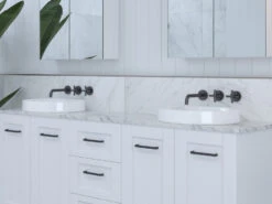 Radius Inset White Ceramic Basin 400mm -HERA BATHWARE radius inset white ceramic basin 400mmgloss whitetimberline 631511