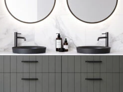 Radius Inset White Ceramic Basin 400mm -HERA BATHWARE radius inset white ceramic basin 400mmgloss whitetimberline 946014