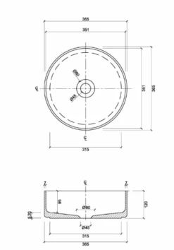 Regency Circle Above Counter Carrara Basin | Eight Quarter -HERA BATHWARE regency circle above counter carrara basin eight quarterabove counter basineight quarter 913266