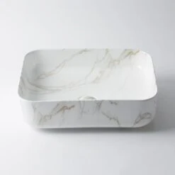 Regency Small Rectangle Classic Above Counter Carrara Basin | Eight Quarter