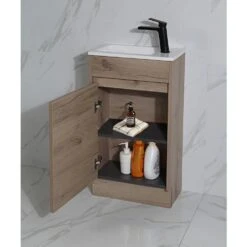 Revit Timber Look Free Standing Mini Vanity 465mm -HERA BATHWARE revit timber look free standing mini vanity 465mmcabinet onlyvanitiesaulic 468929
