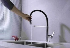 RIT Pull-Out Kitchen Sink Mixer - Matte Black And Chrome -HERA BATHWARE rit pull out kitchen sink mixer matte black and chromematte blackkitchen mixernero tapware 461911