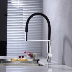 RIT Pull-Out Kitchen Sink Mixer - Matte Black And Chrome