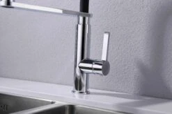 RIT Pull-Out Kitchen Sink Mixer - Matte Black And Chrome -HERA BATHWARE rit pull out kitchen sink mixer matte black and chromematte blackkitchen mixernero tapware 636983