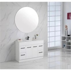 Rocky Gloss White Free Standing Vanity - 900mm Drawers On RIGHT -HERA BATHWARE rocky gloss white free standing vanity 900mm drawers on rightvanitiesaulic 343592
