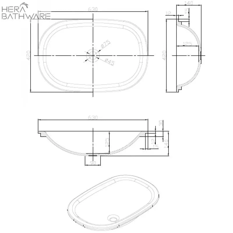 Rosana - Soild Surface Basin 2 Rosana - Soild Surface Basin - Image 2