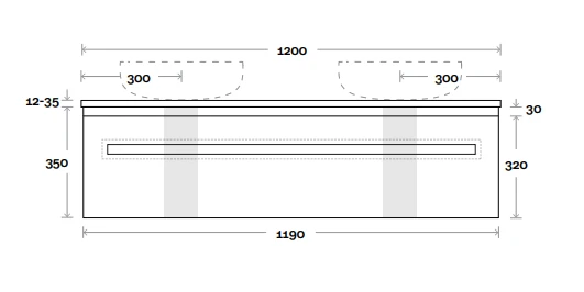 Rossi | 1200mm Wall Hung Vanity 2 Rossi | 1200mm Wall Hung Vanity - Image 2