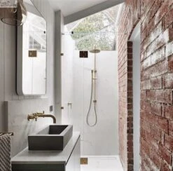 Round Combination Shower Rail, 200mm Rose, Single Function Hand Shower 23 Round Combination Shower Rail, 200mm Rose, Single Function Hand Shower -HERA BATHWARE round combination shower rail 200mm rose single function hand showertiger bronzetapwaremeir 249636