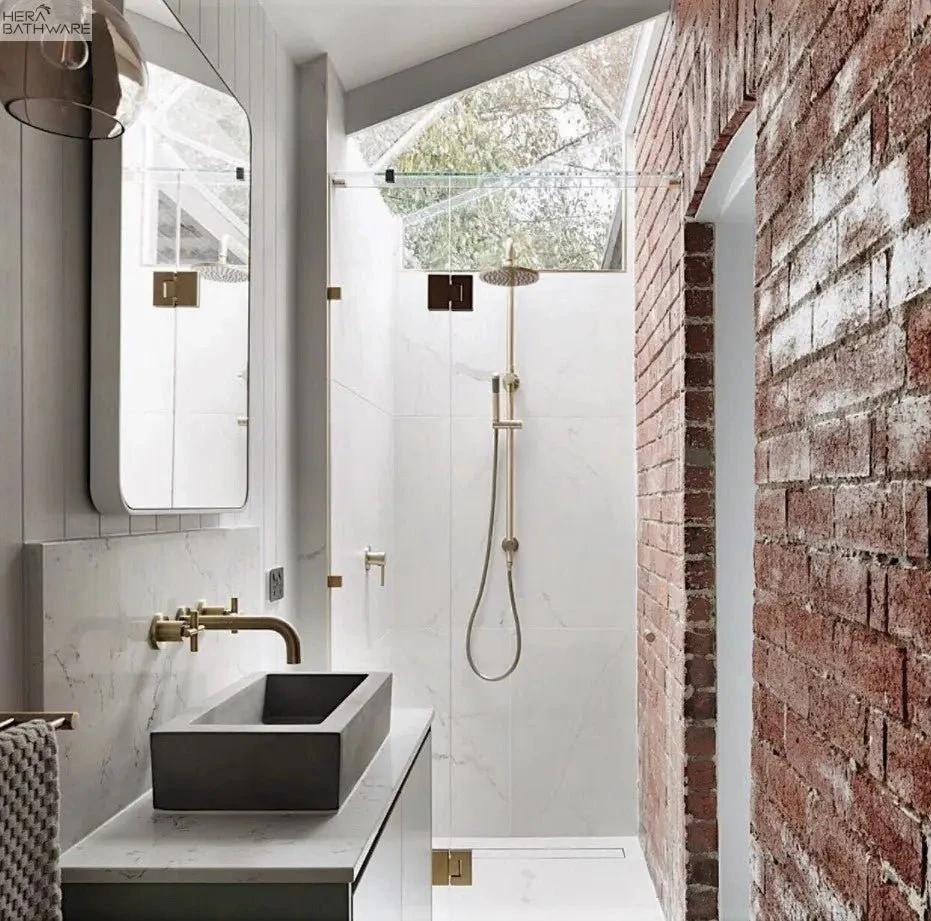 Round Combination Shower Rail, 200mm Rose, Single Function Hand Shower 5 Round Combination Shower Rail, 200mm Rose, Single Function Hand Shower - Image 5