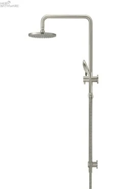 Round Combination Shower Rail, 200mm Rose, Three-Function Hand Shower 24 Round Combination Shower Rail, 200mm Rose, Three-Function Hand Shower -HERA BATHWARE round combination shower rail 200mm rose three function hand showerbrushed nickeltapwaremeir 813700