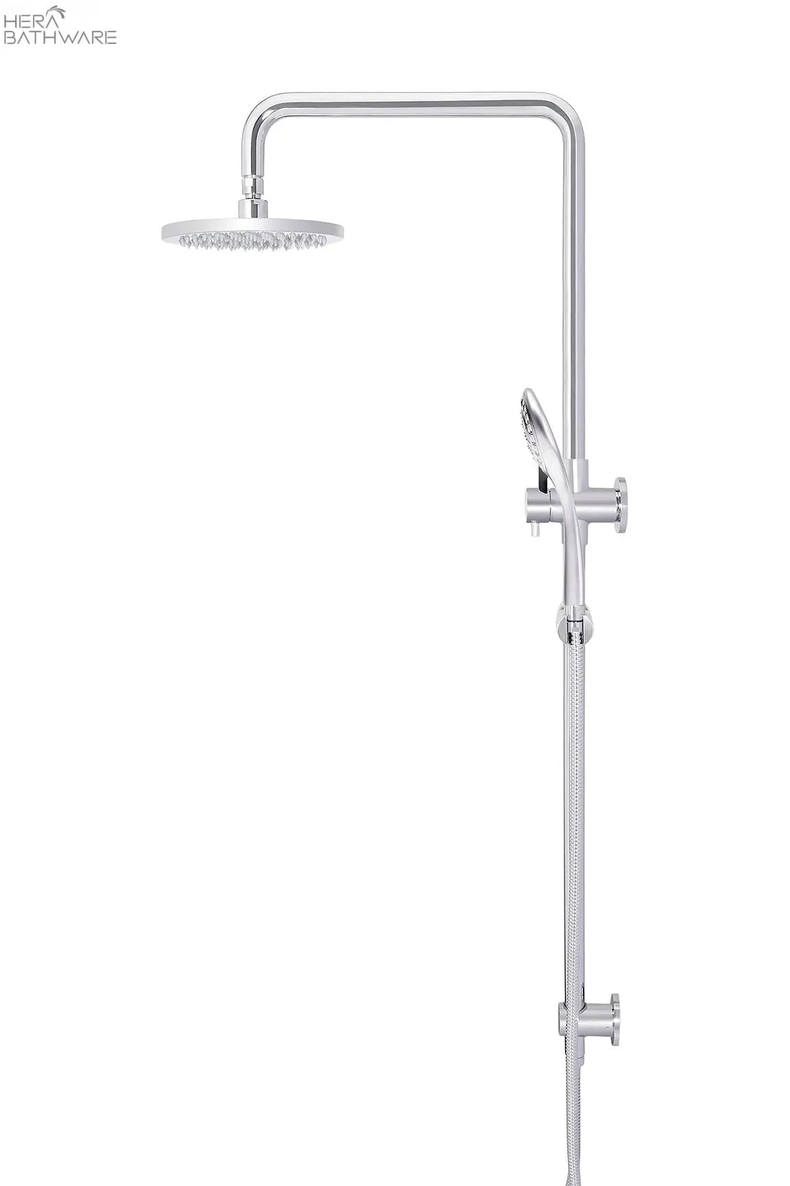 Round Combination Shower Rail, 200mm Rose, Three-Function Hand Shower 2 Round Combination Shower Rail, 200mm Rose, Three-Function Hand Shower - Image 2