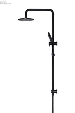 Round Combination Shower Rail, 200mm Rose, Three-Function Hand Shower 16 Round Combination Shower Rail, 200mm Rose, Three-Function Hand Shower -HERA BATHWARE round combination shower rail 200mm rose three function hand showermatte blacktapwaremeir 921604