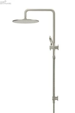 Round Combination Shower Rail 300mm Rose, Three Function Hand Shower 22 Round Combination Shower Rail 300mm Rose, Three Function Hand Shower -HERA BATHWARE round combination shower rail 300mm rose three function hand showerbrushed nickeltapwaremeir 400048