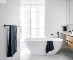 Round Guest Towel Rail -HERA BATHWARE round guest towel railgun metalbathroom accessoriesmeir 352780