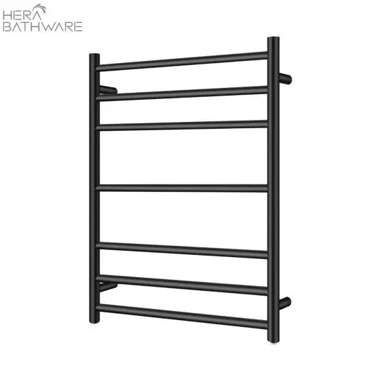 Round Matte Black Electric Heated Towel Rack 7 Bars 3 Round Matte Black Electric Heated Towel Rack 7 Bars - Image 3