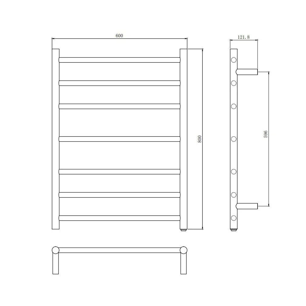 Round Matte Black Electric Heated Towel Rack 7 Bars 5 Round Matte Black Electric Heated Towel Rack 7 Bars - Image 5