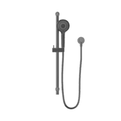 Round Metal Project Shower Rail NR318 | Nero -HERA BATHWARE round metal project shower rail nr318chromeshower railsnero tapware 693498