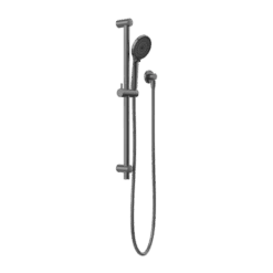 Round Metal Project Shower Rail NR318 | Nero -HERA BATHWARE round metal project shower rail nr318gun metalshower railsnero tapware 350798