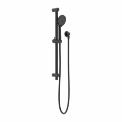 Round Metal Project Shower Rail NR318 | Nero -HERA BATHWARE round metal project shower rail nr318matte blackshower railsnero tapware 728255