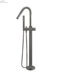 Round Pinless Freestanding Bath Spout And Hand Shower -HERA BATHWARE round pinless freestanding bath spout and hand showergun metalfreestanding bath mixermeir 441754