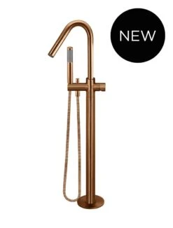 Round Pinless Freestanding Bath Spout And Hand Shower -HERA BATHWARE round pinless freestanding bath spout and hand showerlustre bronzefreestanding bath mixermeir 491547