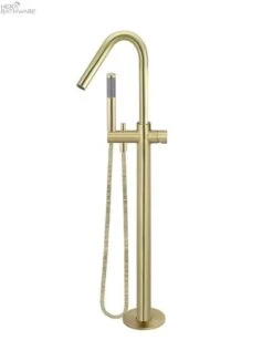 Round Pinless Freestanding Bath Spout And Hand Shower -HERA BATHWARE round pinless freestanding bath spout and hand showertiger bronzefreestanding bath mixermeir 415623