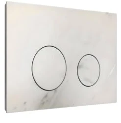 R&T Tyler Round Button, Porcelain Marble White
