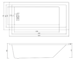 Sandy Drop In Shower Bath | Ceto -HERA BATHWARE sandy drop in shower bath ceto1700mmbathtubkdk bathware 970975