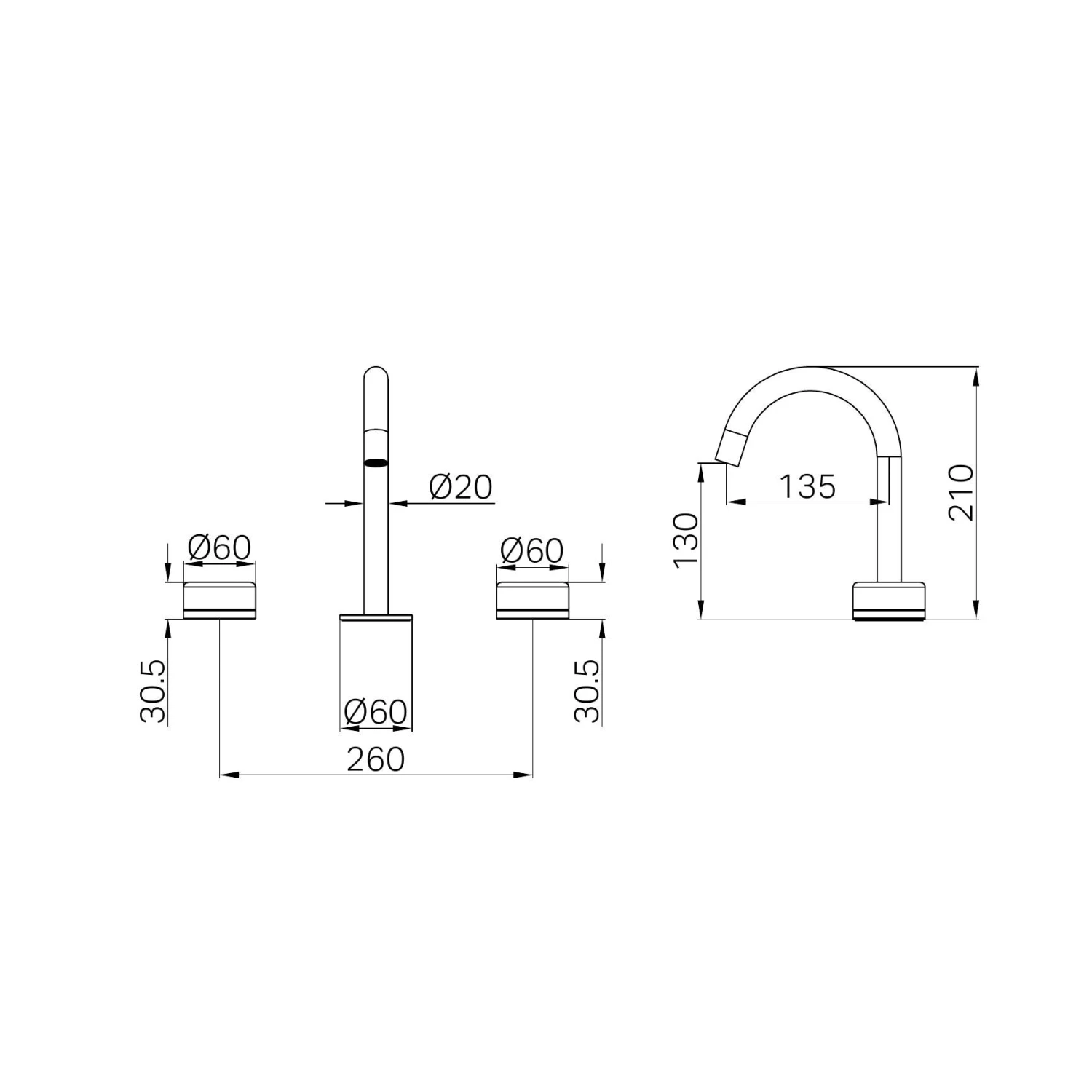Serenity Basin Set Arc Spout 6 Serenity Basin Set Arc Spout - Image 6