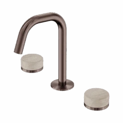 Serenity Basin Set Edge Spout 35 Serenity Basin Set Edge Spout -HERA BATHWARE serenity basin set edge spoutbrushed bronzerome travertineedge basin setnero tapware 887794