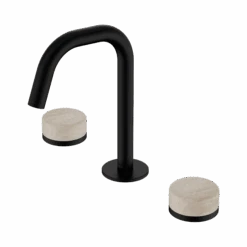Serenity Basin Set Edge Spout 33 Serenity Basin Set Edge Spout -HERA BATHWARE serenity basin set edge spoutmatte blackrome travertineedge basin setnero tapware 105321
