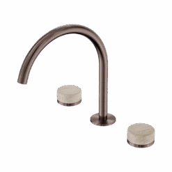 Serenity Bath/Kitchen Set Arc Spout 35 Serenity Bath/Kitchen Set Arc Spout -HERA BATHWARE serenity bathkitchen set arc spoutbrushed bronzerome travertinebasin setnero tapware 304030