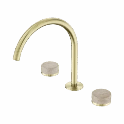 Serenity Bath/Kitchen Set Arc Spout 37 Serenity Bath/Kitchen Set Arc Spout -HERA BATHWARE serenity bathkitchen set arc spoutbrushed goldrome travertinebasin setnero tapware 464666