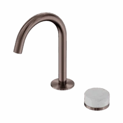 Serenity Progressive Basin Mixer Arc Spout -HERA BATHWARE serenity progressive basin mixer arc spoutbrushed bronzecarrarabasin mixernero tapware 521809