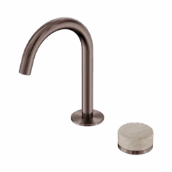 Serenity Progressive Basin Mixer Arc Spout -HERA BATHWARE serenity progressive basin mixer arc spoutbrushed bronzerome travertinebasin mixernero tapware 606865