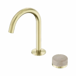 Serenity Progressive Basin Mixer Arc Spout -HERA BATHWARE serenity progressive basin mixer arc spoutbrushed goldrome travertinebasin mixernero tapware 423985