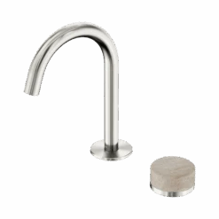 Serenity Progressive Basin Mixer Arc Spout -HERA BATHWARE serenity progressive basin mixer arc spoutbrushed nickelrome travertinebasin mixernero tapware 782410