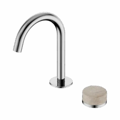 Serenity Progressive Basin Mixer Arc Spout -HERA BATHWARE serenity progressive basin mixer arc spoutchromerome travertinebasin mixernero tapware 406640