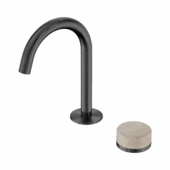 Serenity Progressive Basin Mixer Arc Spout -HERA BATHWARE serenity progressive basin mixer arc spoutgun metalrome travertinebasin mixernero tapware 505579